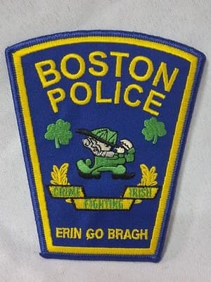 Custom Boston, Mass Police Iron On Patch Crime Fighting Irish ๐๐ฎ๐ช