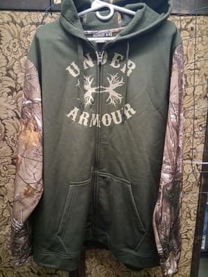 Under Armour Men's 2XL Full Zip Hoodie Sweatshirt Realtree Camo Hunting BNWT