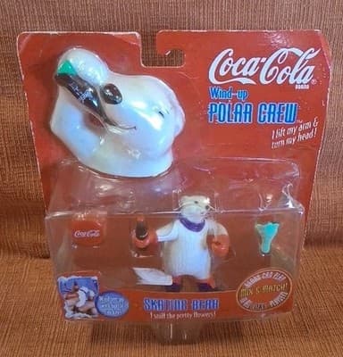 1998 Coca-Cola Wind-Up Polar Crew โSkating Bearโ Item No. 09888