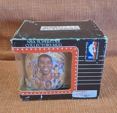 MAGIC JOHNSON 1992 LOS ANGELES LAKERS NBA MUG NEW BOX OFFICIAL CERAMIC COLLECTOR