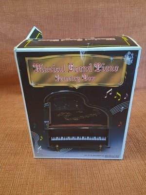 Vintage Shinko Grand Piano Music Jewelry Box Wind Up