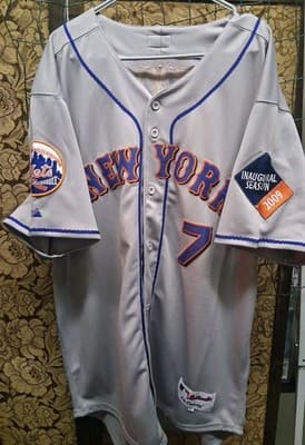 Authentic Jose Reyes 2009 Inaugural New York Mets #7 On-Field Majestic Jersey 54