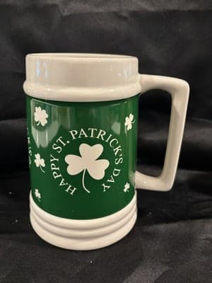 Large 7" Happy St. Patrick's Day Stein Beer Coffee Mug Green Irish TB Toy Co.