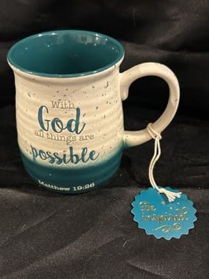 WITH GOD ALL THINGS ARE POSSIBLE MUG. GOD PROMISE MUG. BIBLE SCRIPTURE MUG. B191