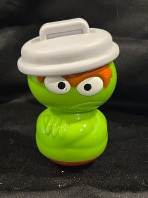 4" Oscar the Grouch Rolly Polly Wobbles Toy Sesame Street Muppets 2019