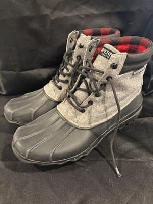 Sperry Men’s Avenue Duck Cordura Grey/Black Rubber Rain Boot Size 12 M