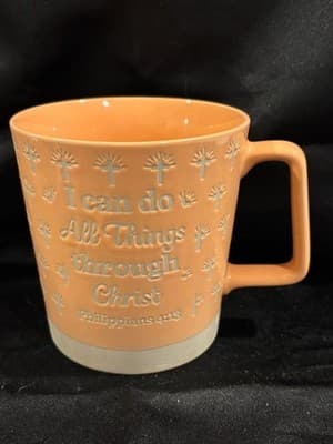 I Can Do All Things Through Christ Pink Coffee Cup Mug Philippians 4:13
