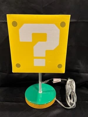 Nintendo Super Mario Bros 14" Question Block Lamp Paladone NES Desk Night Light
