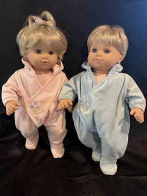 TWO AMERICAN GIRL Bitty Babies Twins Boy Girl Blonde Blue Eyes Pleasant Company