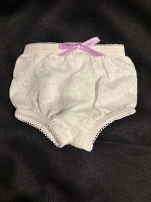 AMERICAN GIRL DOLL WHITE UNDERWEAR W PURPLE BOW UNDIES PANTIES