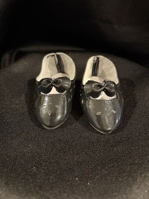 Doll Clothes 18" Shoes Fits American Girl Dolls Black With Bow