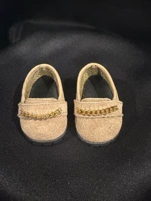 Doll Clothes 18" Shoes Fits American Girl Dolls Beige Clog With Chain Link