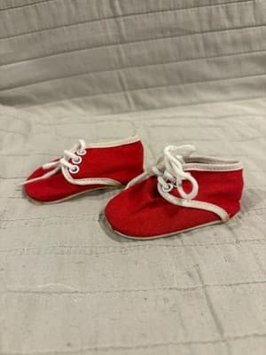 Doll Clothes 18" Shoes Fits American Girl Dolls Red White Laces Cute