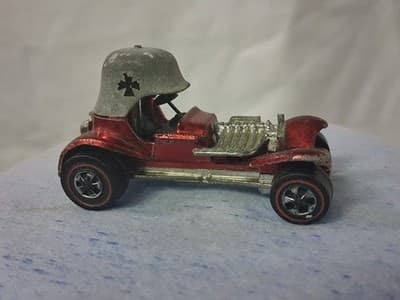 Rare Vintage Redline Hot Wheels RED Red Baron 1969 Hong Kong Car