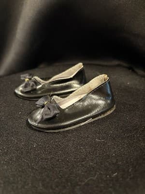 Doll Clothes 18" Shoes Fits American Girl Dolls Black Slips With Bow