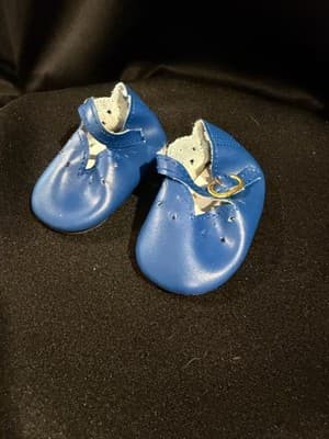 Doll Clothes 18" Shoes Fits American Girl Dolls Blue Strapped Boots