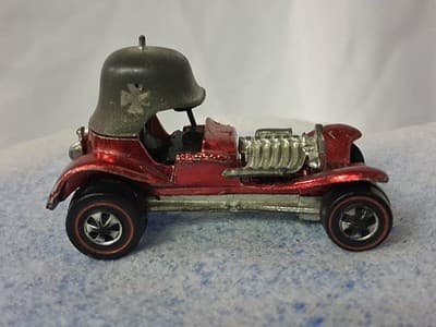 Rare Vintage Redline Hot Wheels RED Red Baron 1969 Hong Kong #2 Vtg