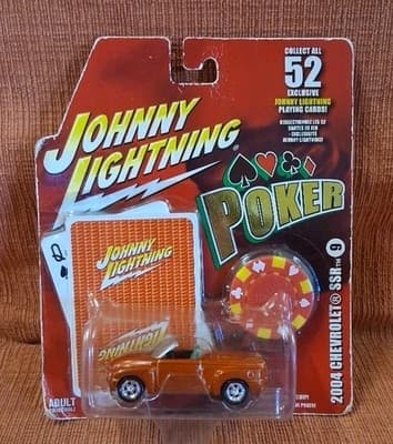 JOHNNY LIGHTNING Poker Series 2004 CHEVY SSR BONUS Chip & Playing Cards