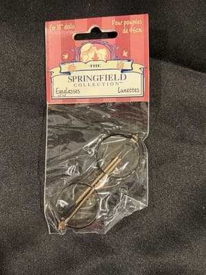 Springfield Collection Doll Eyeglasses For 18” Dolls - Gold & Black - New