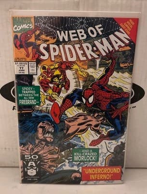 Web of Spider-Man #77 1991 Marvel Firebrand Morlock Underground Inferno VF/NM
