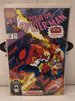 Marvel Web Of Spider-Man 1991 july #78 comic Final Showdown with FIREBRAND