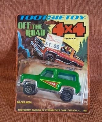 Tootsie Toy 4x4 off the road Green Suv die-cast metal vintage 1980 made in USA