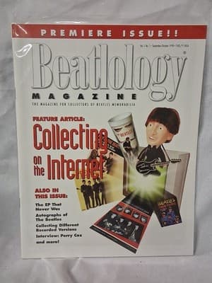 Beatology Magazine for Beatles Memorabilia fans - v1 #1 (1998) Exc Bag & Board🎶