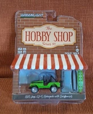 1971 '71 JEEP CJ-5 RENEGADE WITH SURFBOARDS THE HOBBY SHOP 10 GREENLIGHT 2020
