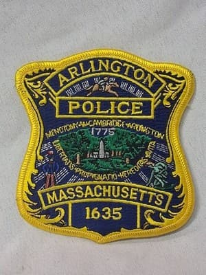 Arlington Police (Massachusetts) Shoulder Patch 1635 OBSOLETE Discontinued