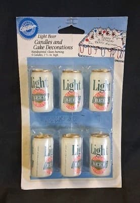 Light Beer Birthday Candles New Package of 6 Finest Quality Beer Six Cans