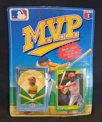 ⚾1990 Eric Davis MLB 1990 Card and Pin Series Collectible MVP Player Premier