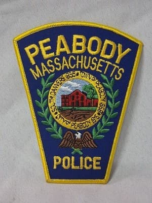PEABODY, MASSACHUSETTS POLICE PATCH MA Iron On Unused Collectible OBSOLETE