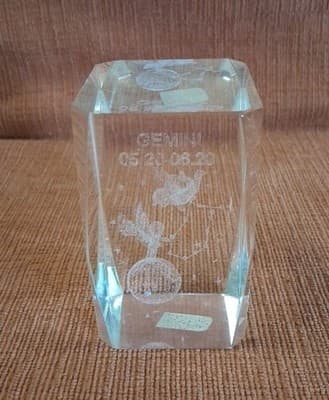 Angel Lazer paperweight Humingbird Gemini