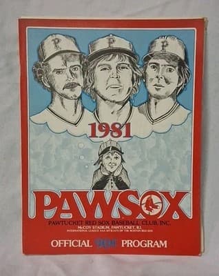 1981 Pawtucket Red Sox Baseball Wade Boggs Minor League Program & Scorecard