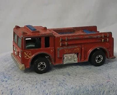 Vintage Hot Wheels 1976 Fire Eater Basic Wheels Hong Kong Red Fire Truck