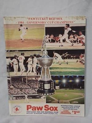 1984 PAWTUCKET RED SOX AAA BASEBALL PROGRAM SCORECARD