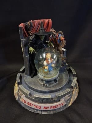 I'll Get You My Pretty Wizard of Oz Glass Dome Music Box 1995 Limited Edition