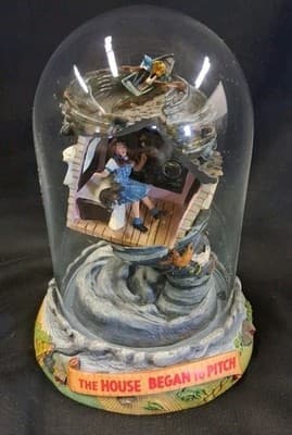 Franklin Mint Wizard of Oz Figurine The House Began To Pitch Musical Dome