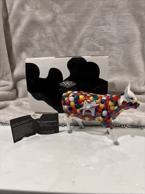 Cow Parade Figurine, The Bum-Ball Machine, New with Tag