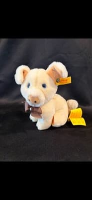Steiff Snuffy Pig Woven Fur Plush Stuffed Animal With Tags