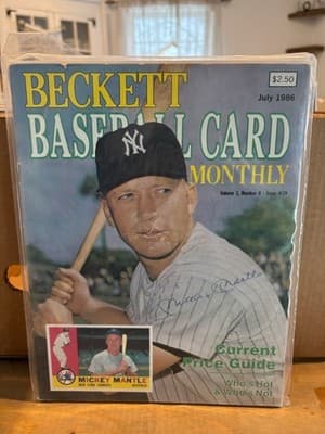 July 1986 Issue #19 Beckett Baseball Card Monthly Magazine Mickey Mantle Yankees