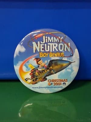Jimmy Neutron Boy Genius Movie Pin Christmas 2001 Film Promo Button Nickelodeon