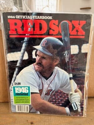 Boston Red Sox 1986 Official Team Yearbook 1946 Revisited Wade Boggs