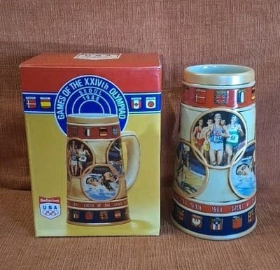 1988 Seoul Olympics Anheuser-Busch Budweiser Beer Stein Mug New In The Box