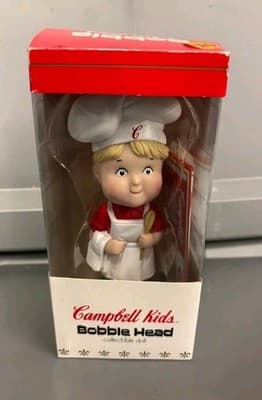 Campbell's Soup Kids Bobblehead Doll Blonde Boy Chef In Box New