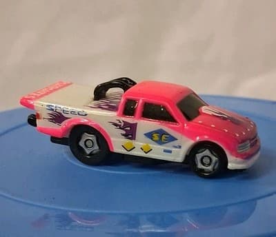 Playmates Speedeez Micro Size Roller Ball Drag Truck Pink & White 2003