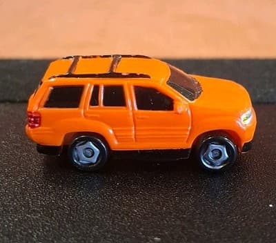 2003 Playmates Speedeez Jeep Grand Cherokee Micro Diecast SUV Orange