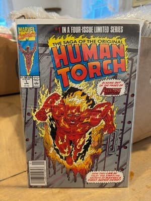 SAGA OF THE HUMAN TORCH #1 MINI 9.4 NEWSSTAND MARVEL COMIC BOOK CM9-105