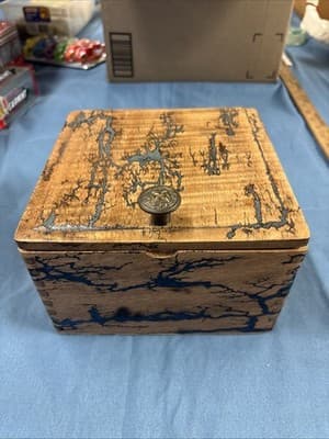 High Voltage Wood Art, Electrocuted Burned collectible, trinket box