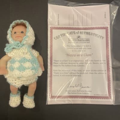 Ashton Drake Galleries Happy As A Clam 5" Doll in Original Box by Dorothy Steven